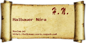 Halbauer Nóra névjegykártya
